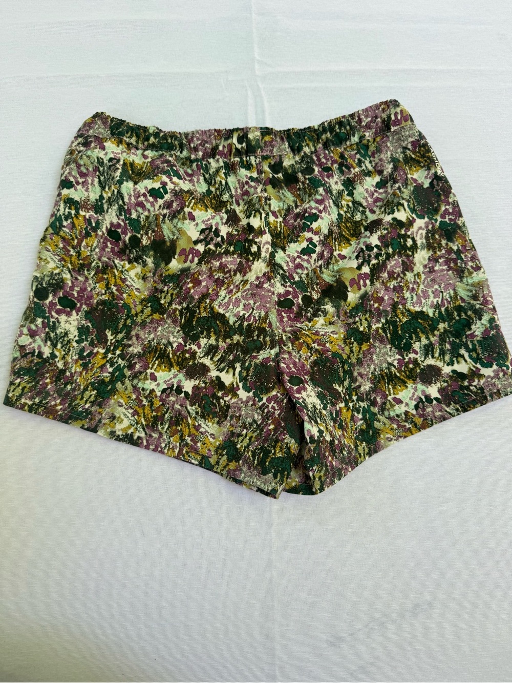The North Face Floral-Print Elastic-Waist Shorts in Green, Purple & Yellow
